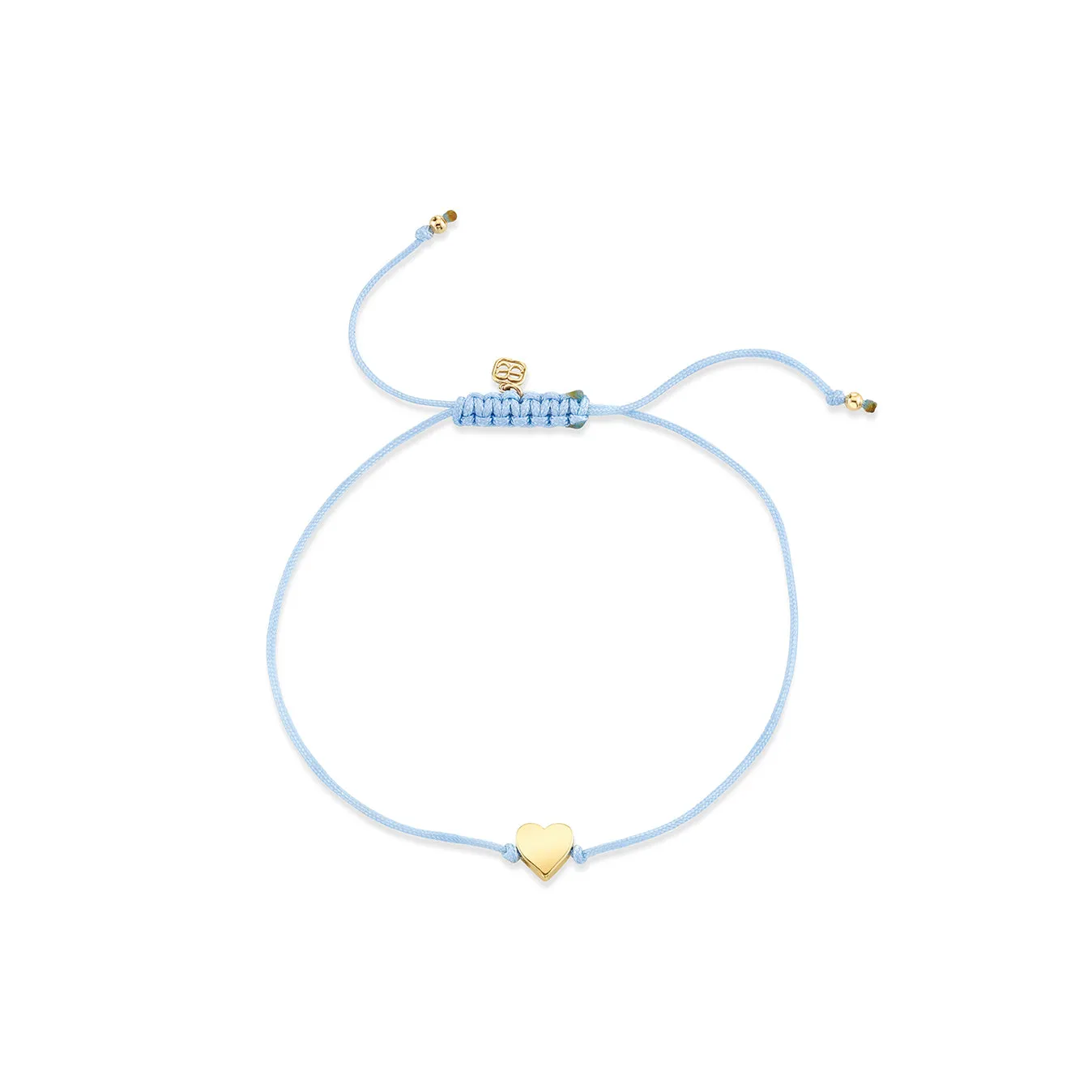 Pure Gold Tiny Heart Bead Cord Bracelet