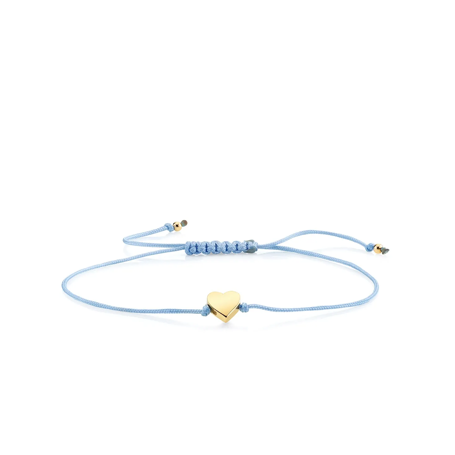 Pure Gold Tiny Heart Bead Cord Bracelet