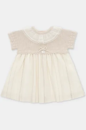 "Davina" Beige Half Knit Dress