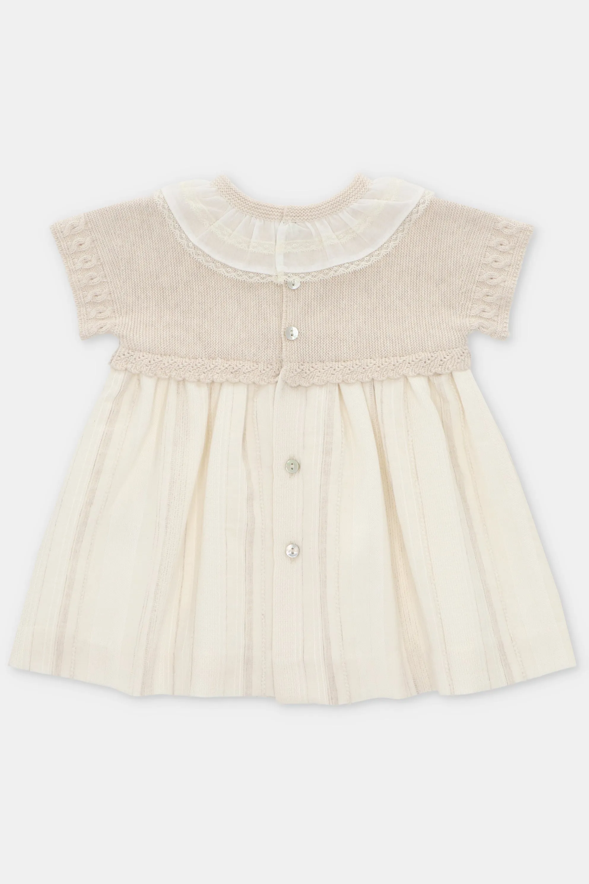 "Davina" Beige Half Knit Dress
