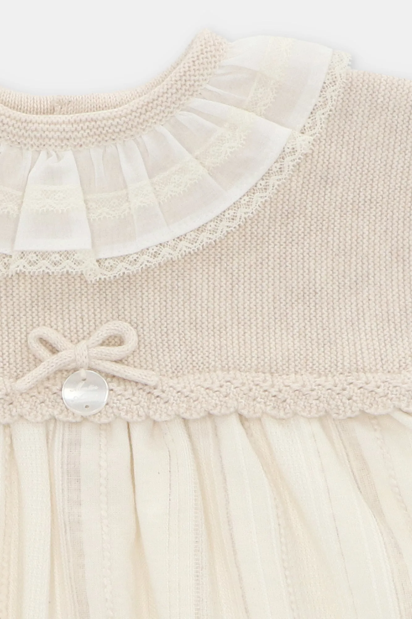 "Davina" Beige Half Knit Dress
