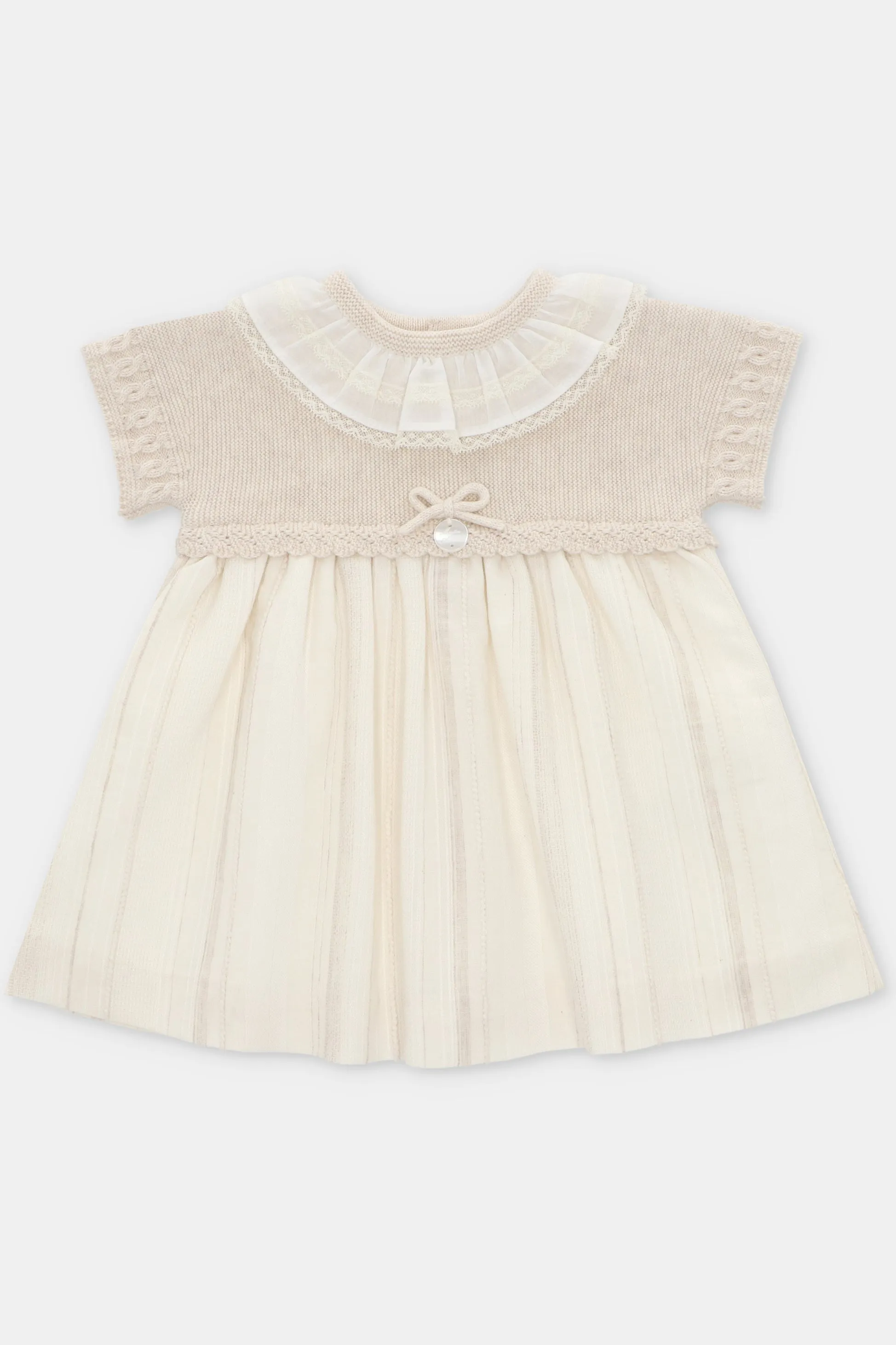"Davina" Beige Half Knit Dress