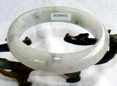 "Endlessly Interesting" Burmese Jadeite Bangle Bracelet 63 mm Grade A   Certificate (G4782)