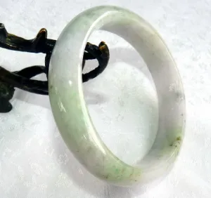 "Endlessly Interesting" Burmese Jadeite Bangle Bracelet 63 mm Grade A   Certificate (G4782)