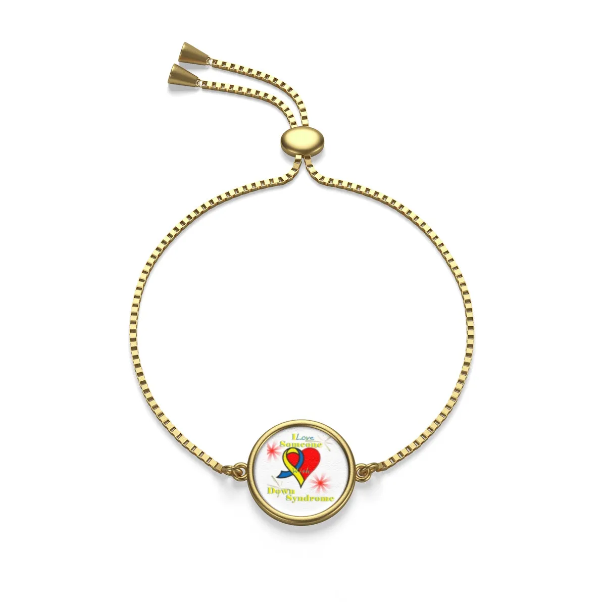 "I Love Someone with Down Syndrome" Box Chain Bracelet