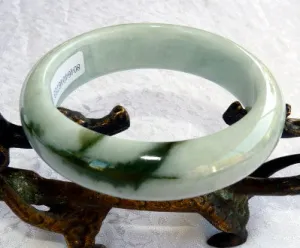 "Kiss of Yang" on Soft Green "Yin" Burmese Jadeite Bangle Bracelet 54 mm   Certificate (723)