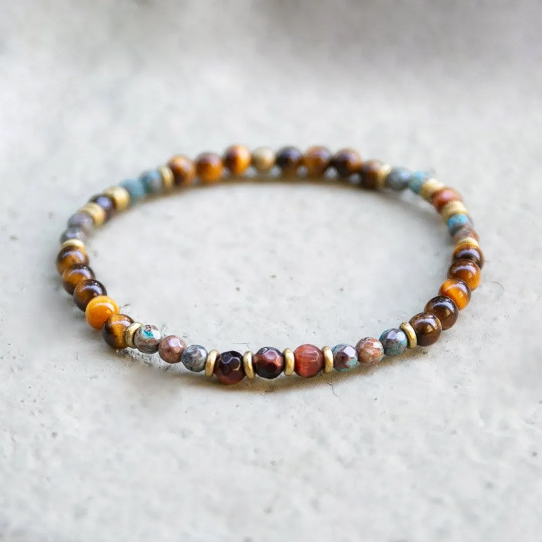"Prosperity" Tiger's Eye and Agate Delicate Bracelet