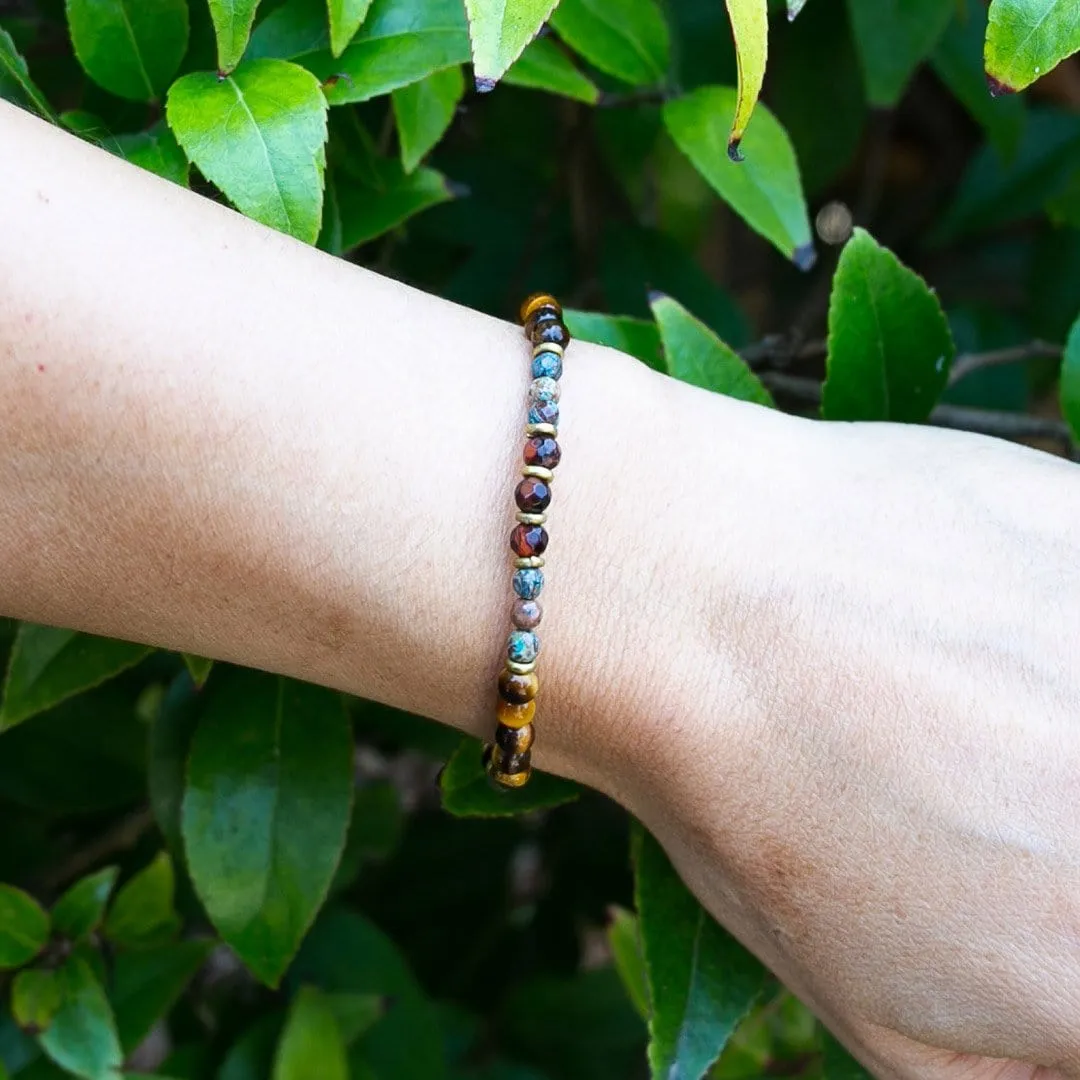 "Prosperity" Tiger's Eye and Agate Delicate Bracelet