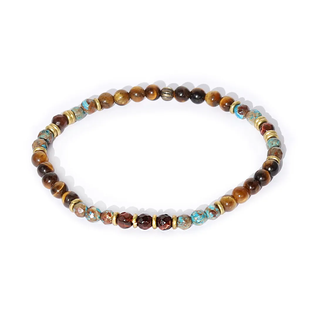 "Prosperity" Tiger's Eye and Agate Delicate Bracelet