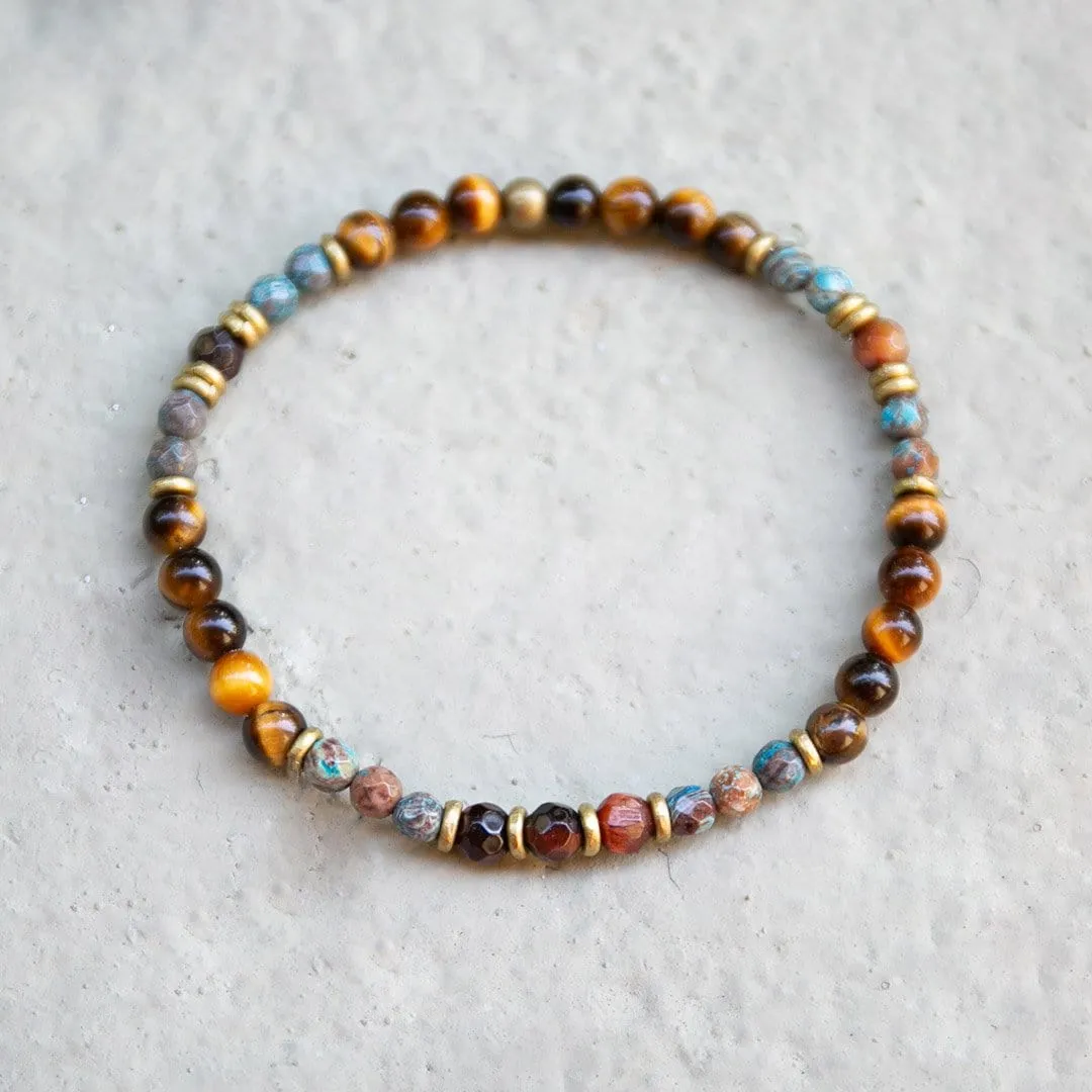 "Prosperity" Tiger's Eye and Agate Delicate Bracelet
