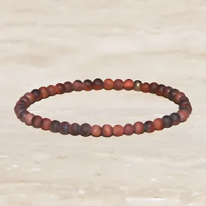 "Protection" Matte Red Tiger's Eye Delicate Bracelet
