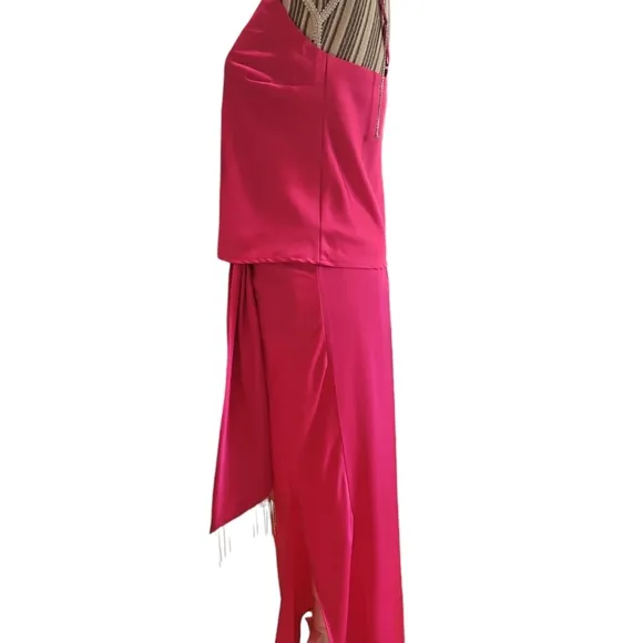 RACHEL ZOE Women Gorgeous 2 Piece Set Pink Satin Nightgown Size XS
