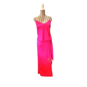 RACHEL ZOE Women Gorgeous 2 Piece Set Pink Satin Nightgown Size XS
