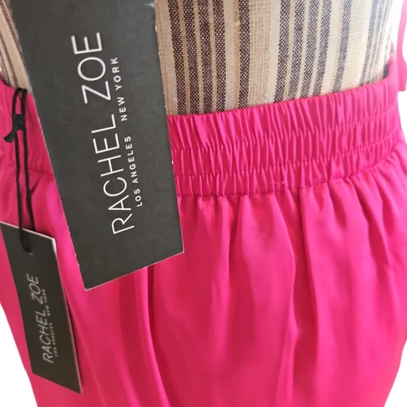 RACHEL ZOE Women Gorgeous 2 Piece Set Pink Satin Nightgown Size XS