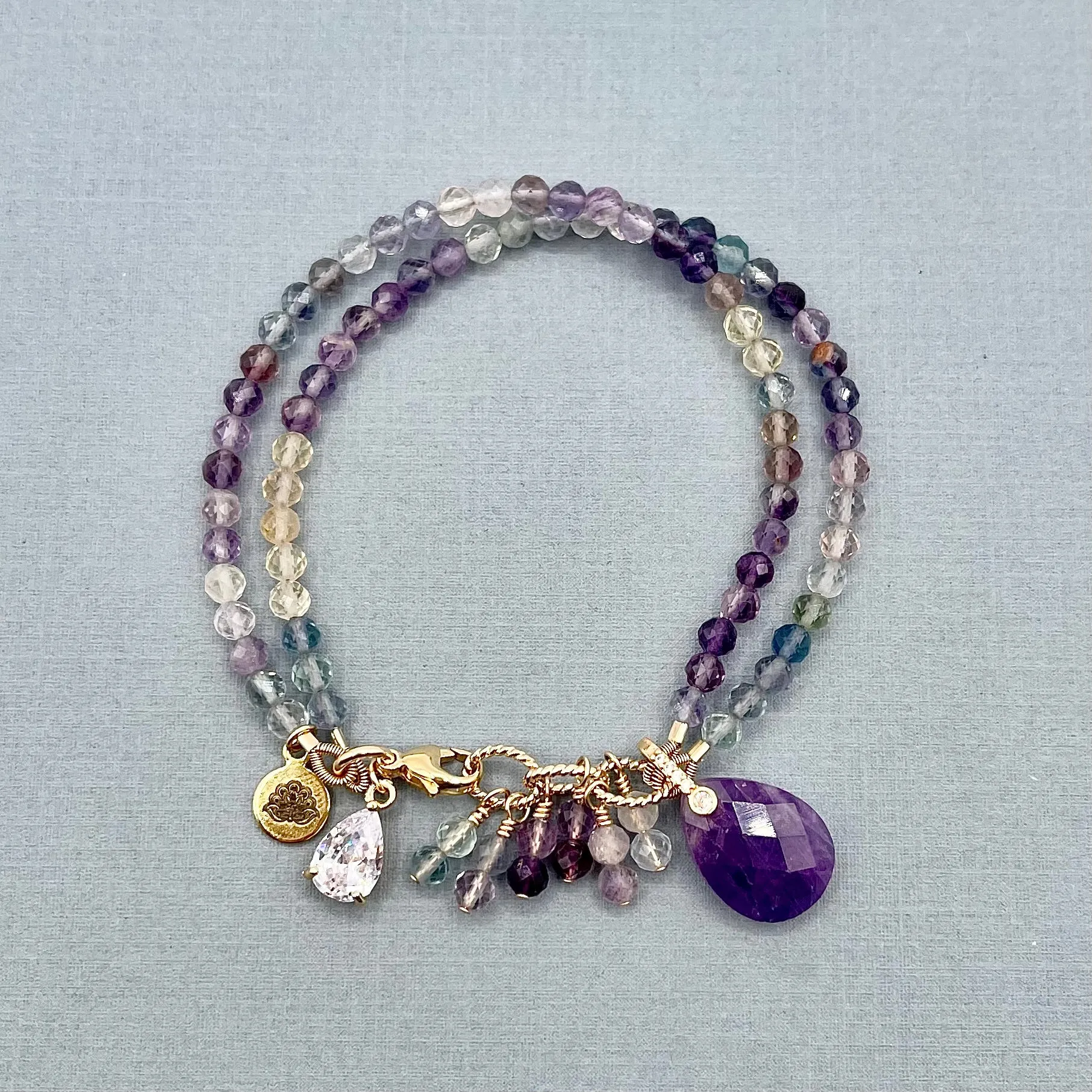 Rainblow Fluorite 2-Row Bracelet