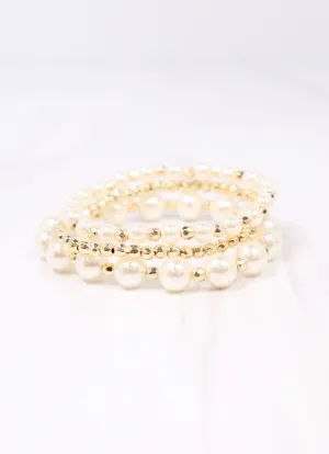Ramos Pearl Stretch Bracelet Set IVORY