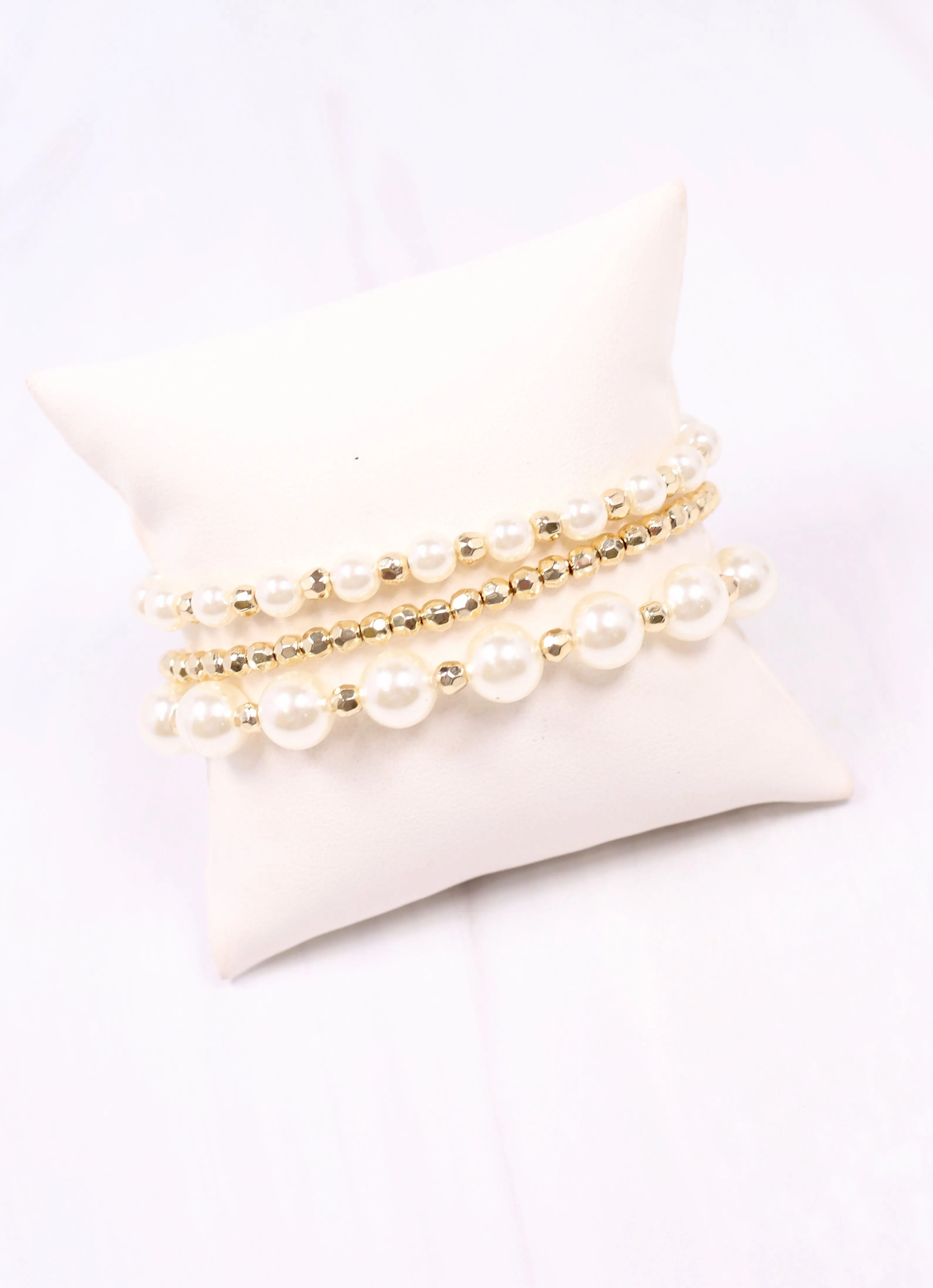 Ramos Pearl Stretch Bracelet Set IVORY