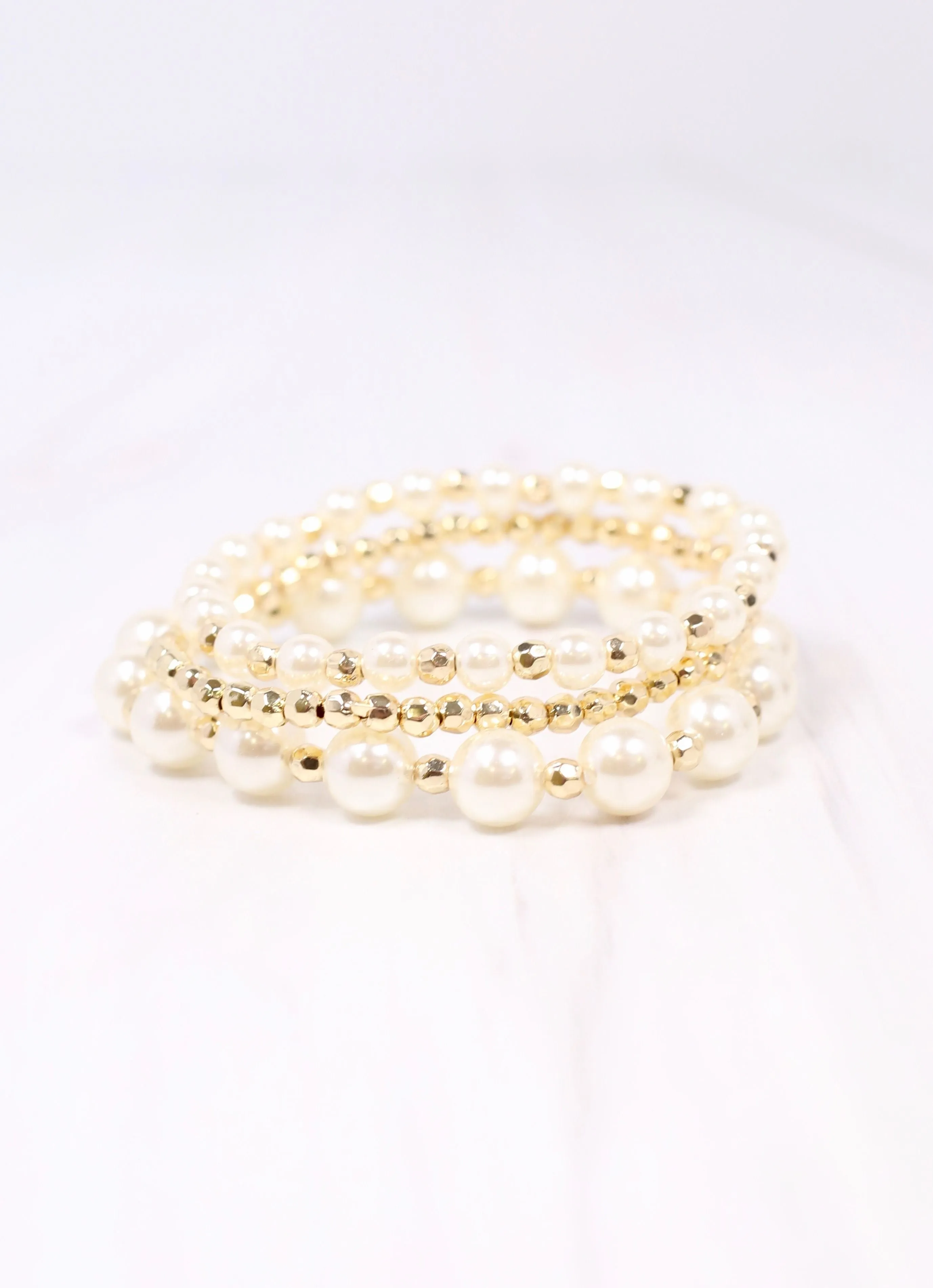 Ramos Pearl Stretch Bracelet Set IVORY