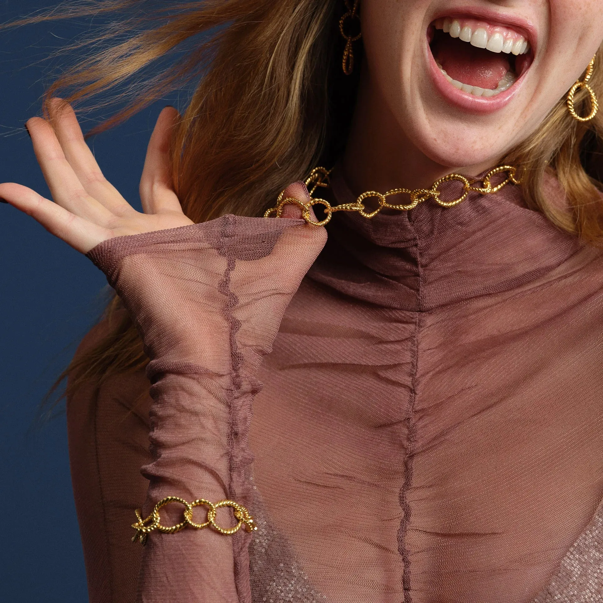 Ram's Horn Spiral Chain Bracelet