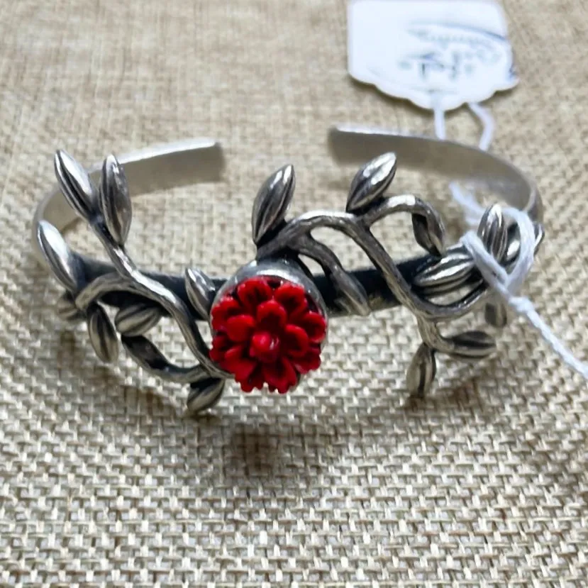 Red rose vine bangle
