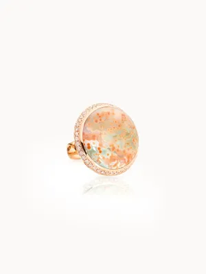 Ring OCEAN JASPER large with Champagne Diamond Pavé Ocean Jasper