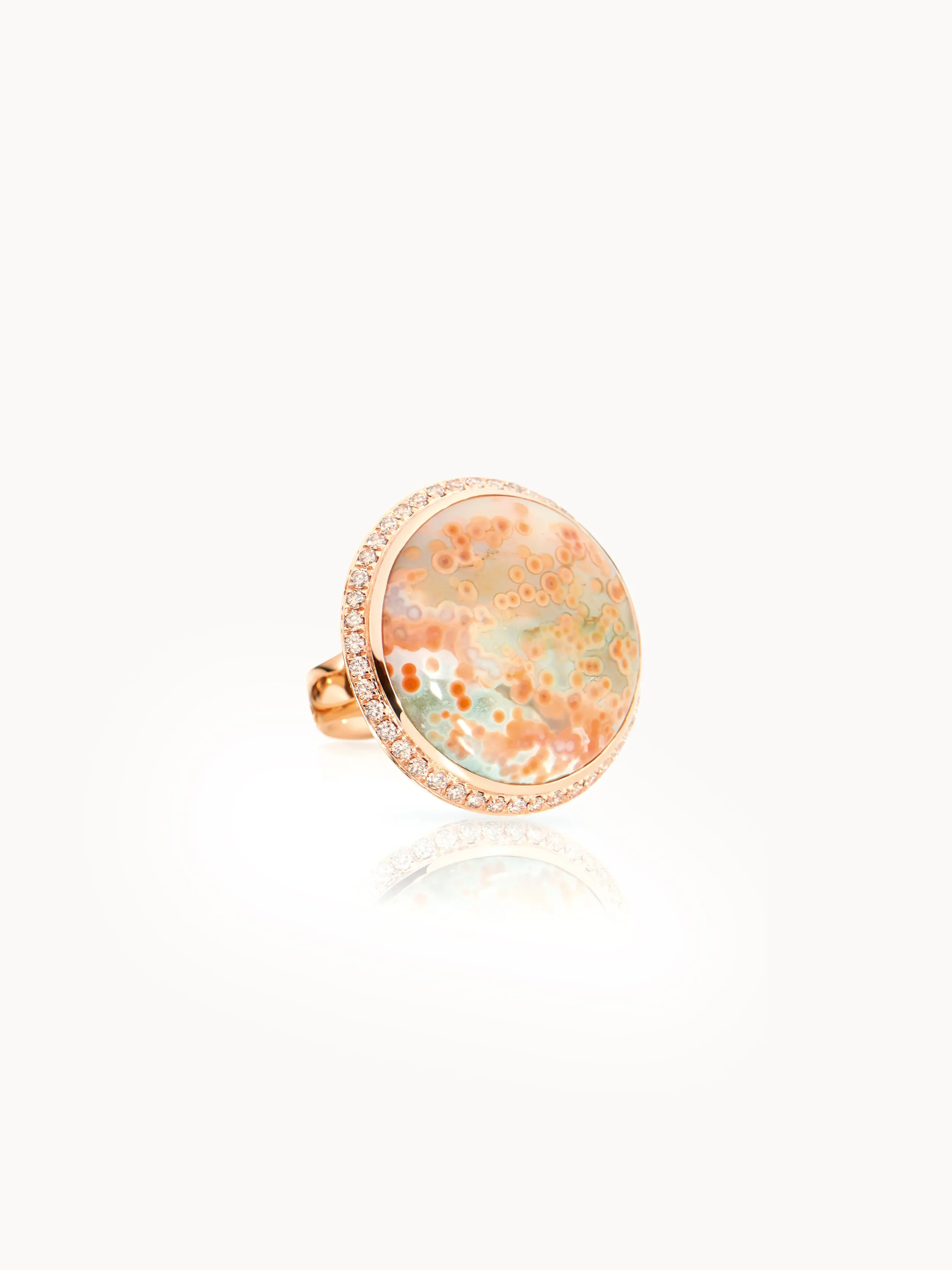 Ring OCEAN JASPER large with Champagne Diamond Pavé Ocean Jasper