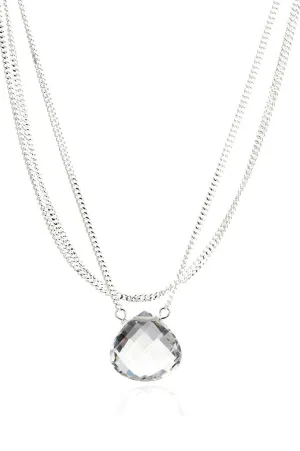 Rock Crystal Quartz Triple Strand Necklace