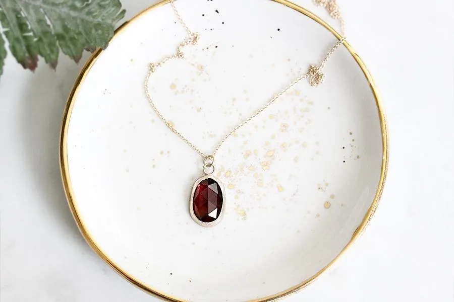 Rose Cut Garnet Necklace