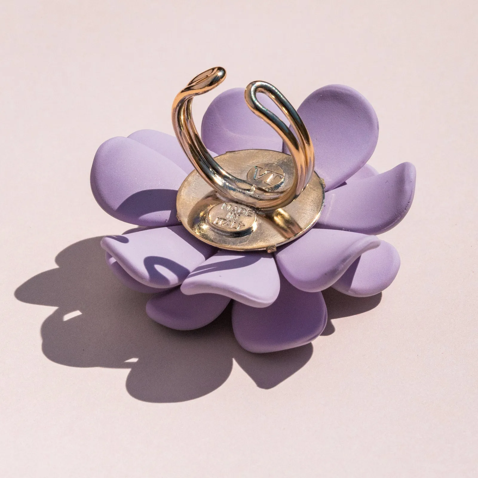 Sardinian Lavender Hibiscus Silk Effect Adjustable Ring