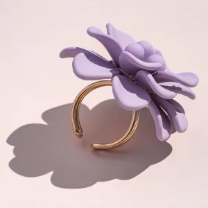 Sardinian Lavender Hibiscus Silk Effect Adjustable Ring