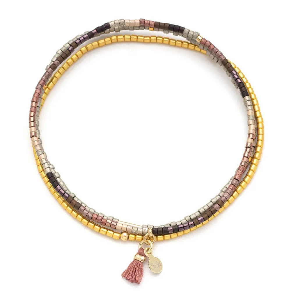Scout Curated Wears Chromacolor Miyuki Bracelet Trio - Bronze Multi