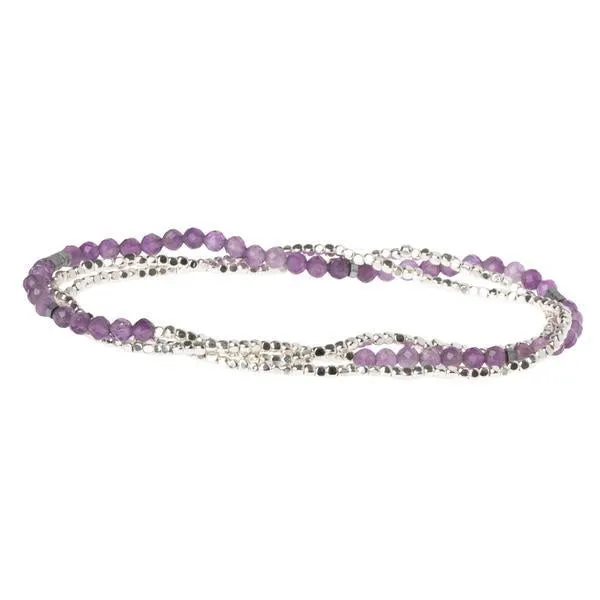 Scout Curated Wears Delicate Stone Wrap Bracelet/Necklace - Amethyst