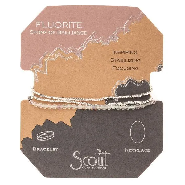 Scout Curated Wears Delicate Stone Wrap Bracelet/Necklace - Fluorite
