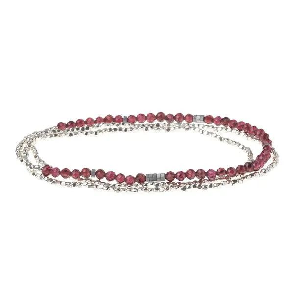 Scout Curated Wears Delicate Stone Wrap Bracelet/Necklace - Garnet