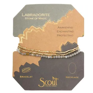 Scout Curated Wears Delicate Stone Wrap Bracelet/Necklace - Labradorite