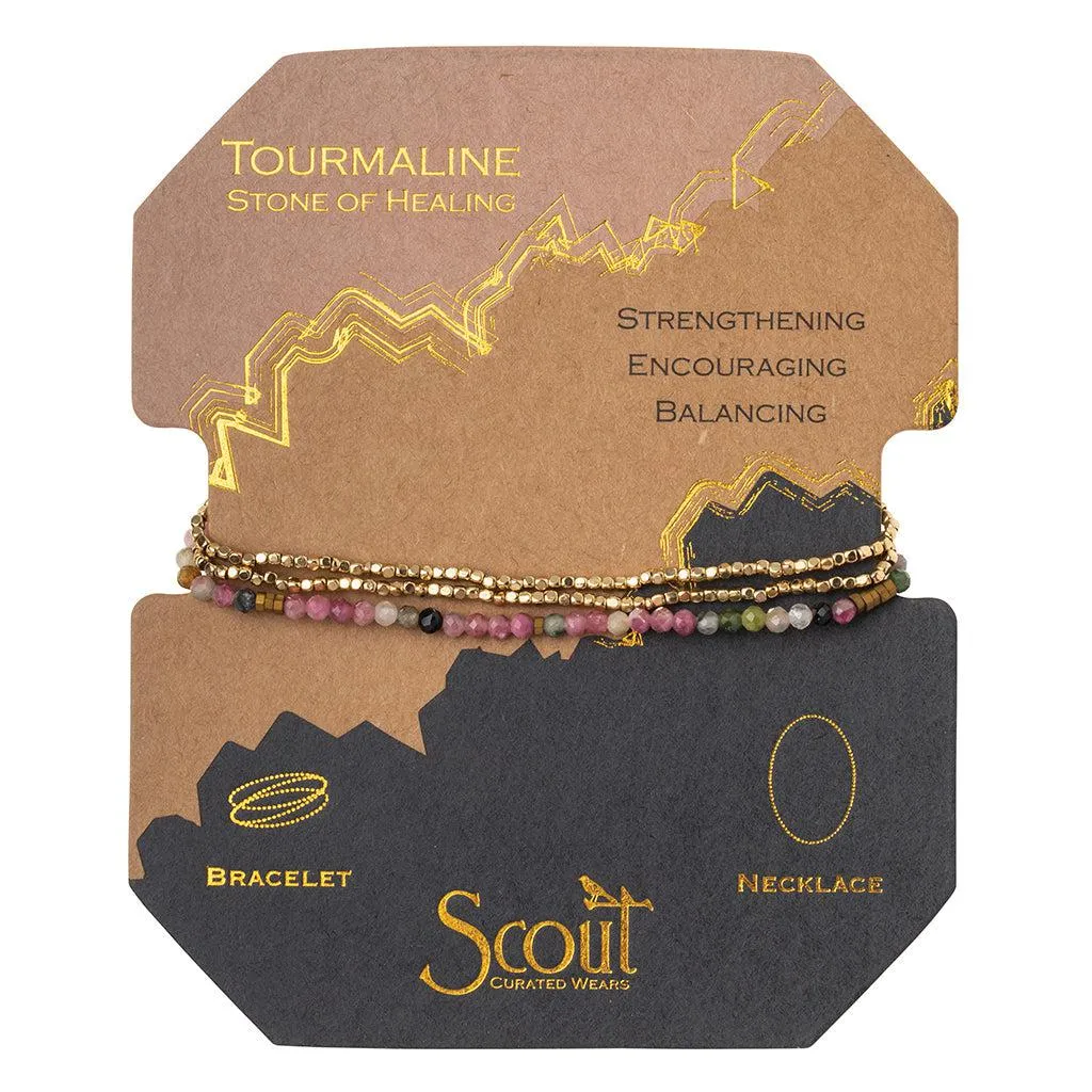 Scout Curated Wears Delicate Stone Wrap Bracelet/Necklace - Tourmaline