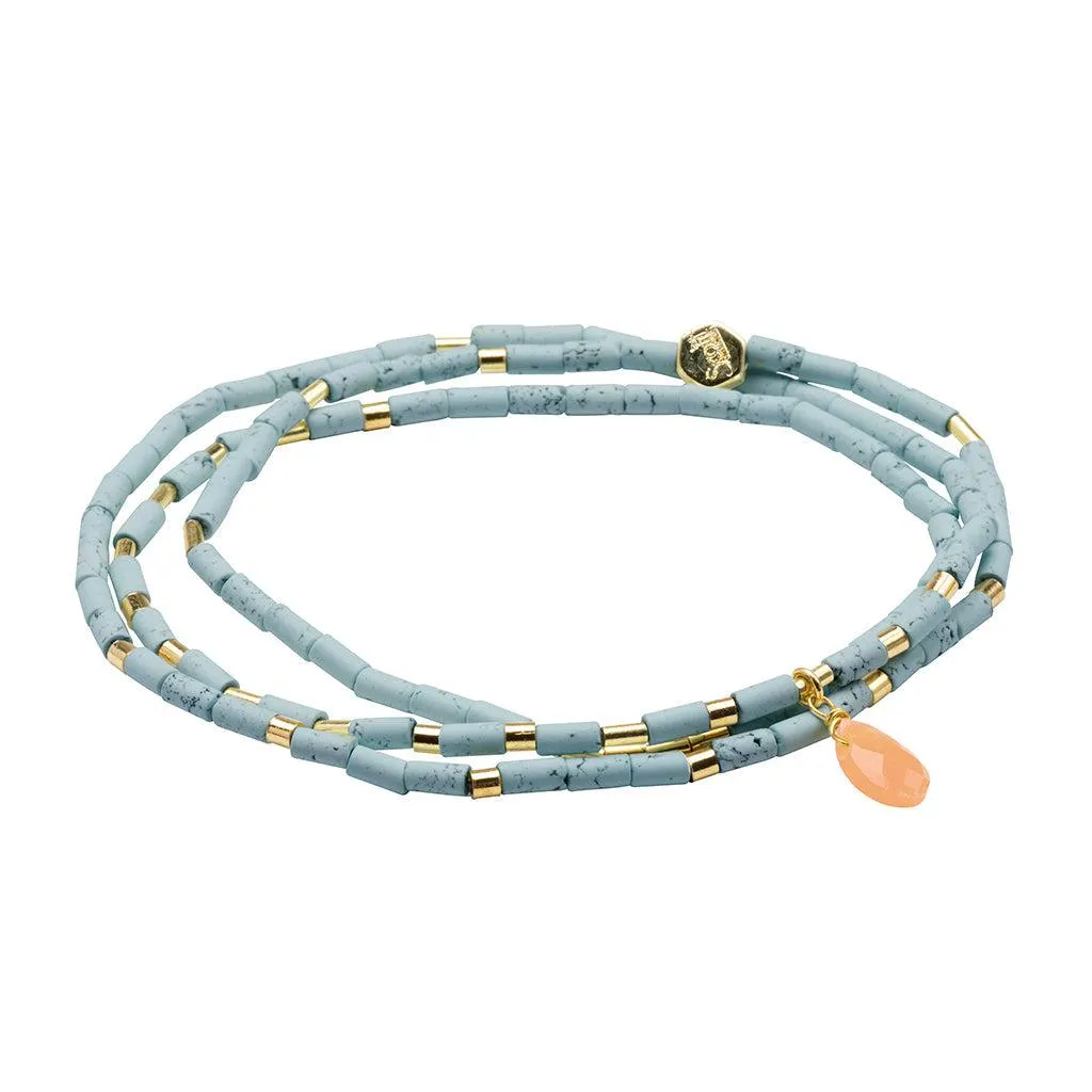 Scout Curated Wears Teardrop Stone Wrap Bracelet - Blue Howlite/Sunstone