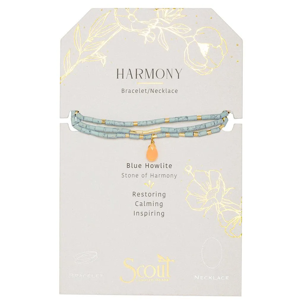 Scout Curated Wears Teardrop Stone Wrap Bracelet - Blue Howlite/Sunstone