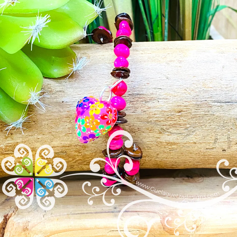 Seeds Artisan Bracelet with Wood Heart