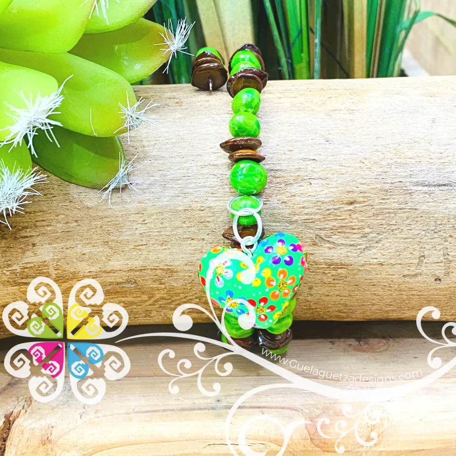 Seeds Artisan Bracelet with Wood Heart