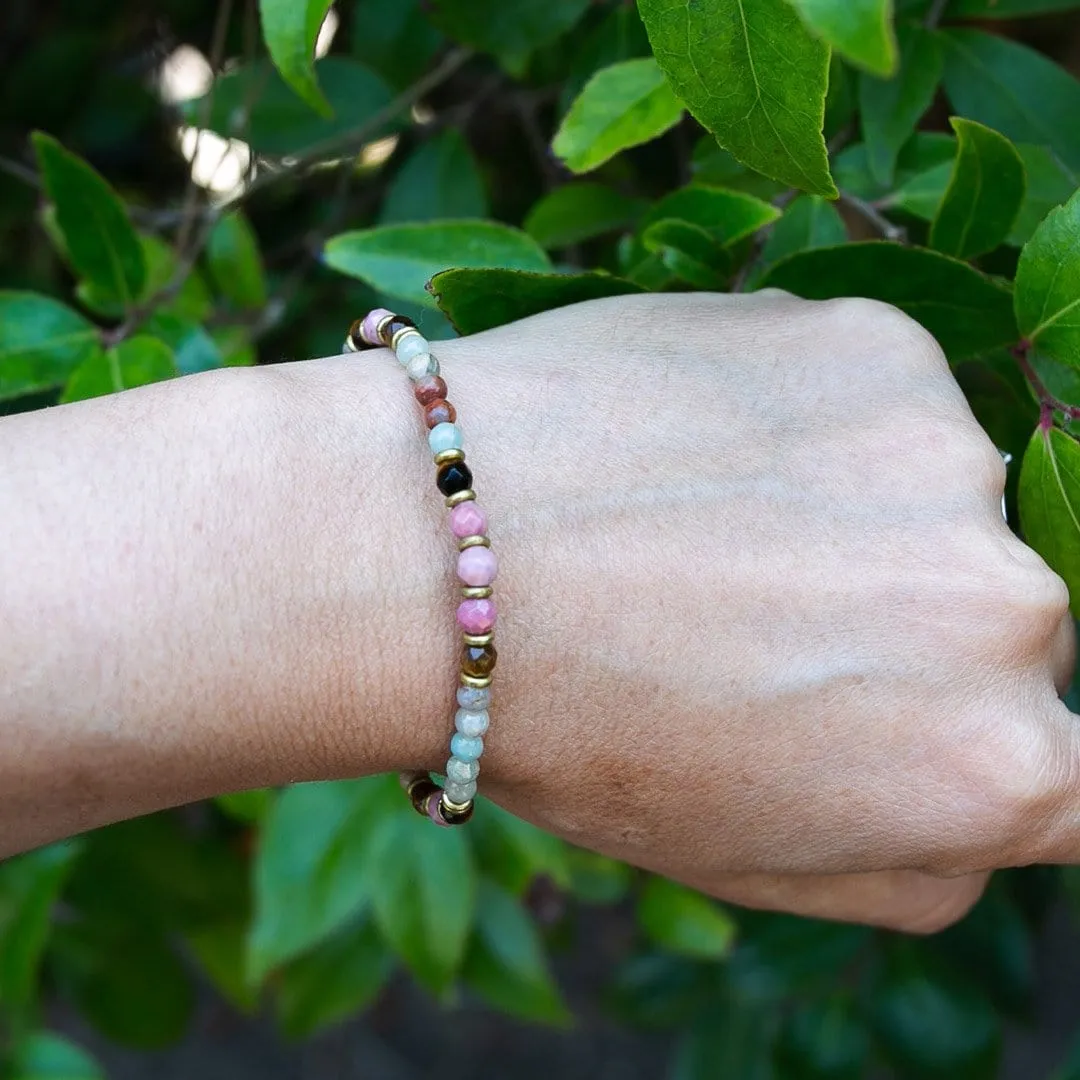 Serpentine and Rhodochrosite Delicate Bracelet *Final Sale*