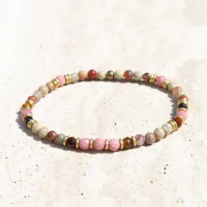 Serpentine and Rhodochrosite Delicate Bracelet *Final Sale*