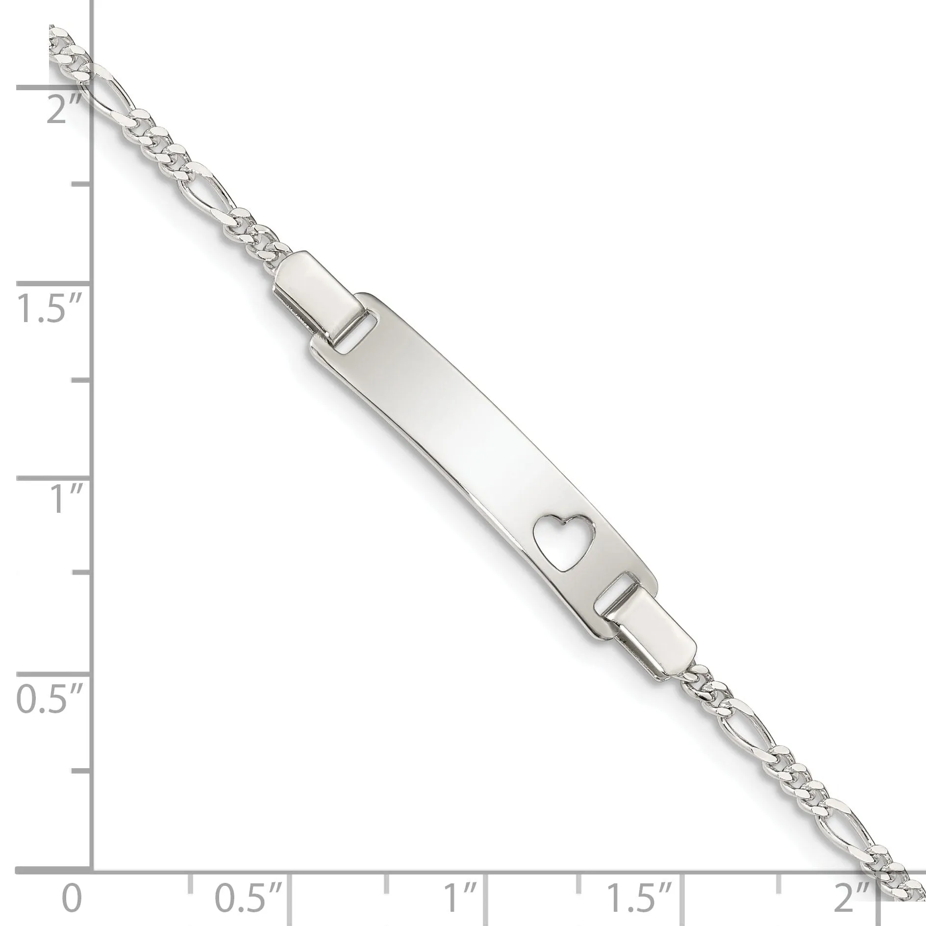 Silver Engravable Baby ID Cutout Heart Bracelet