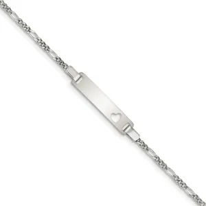 Silver Engravable Baby ID Cutout Heart Bracelet