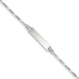 Silver Engraveable Childrens ID Figaro Bracelet.
