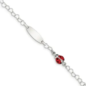 Silver Lady Bug Baby Engraveable ID Bracelet