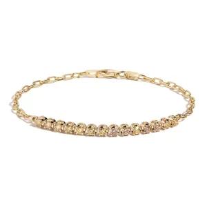 Simone Partial Tennis Bracelet - Aegean Green