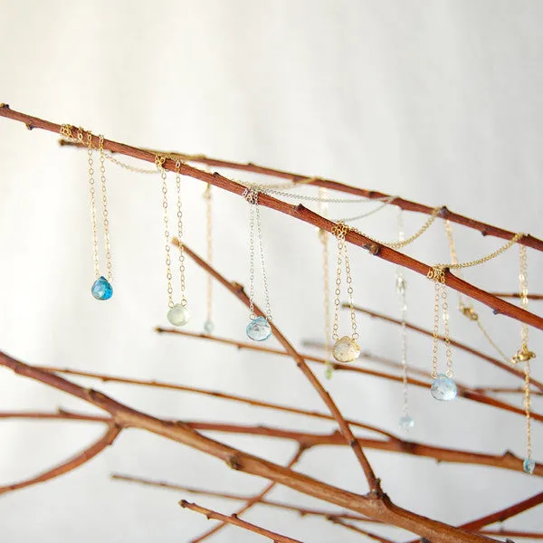 Single Stone Briolette Gemstone Necklace - Click for Additional Gemstone Options