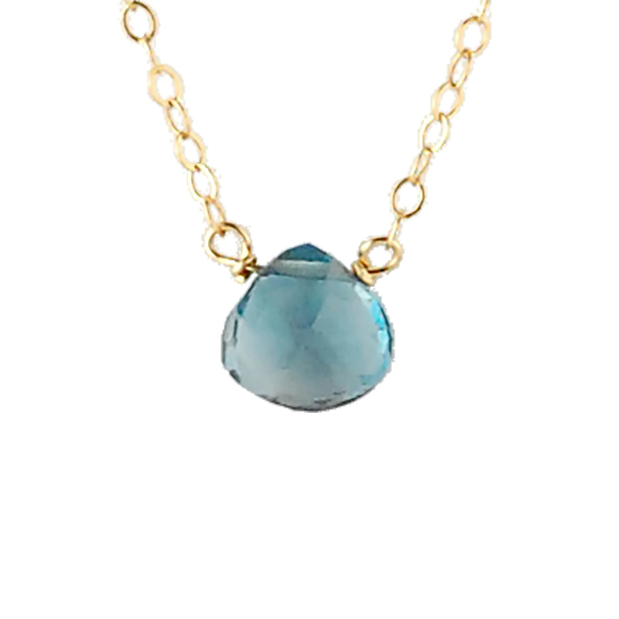 Single Stone Briolette Gemstone Necklace - Click for Additional Gemstone Options