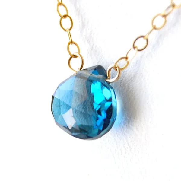 Single Stone Briolette Gemstone Necklace - Click for Additional Gemstone Options